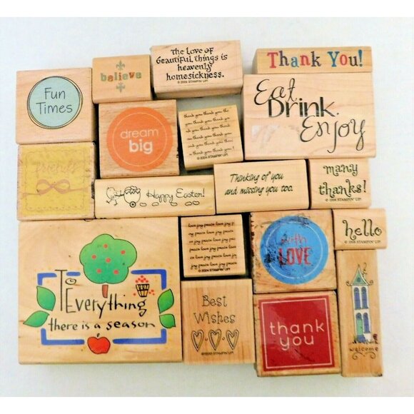 Sentiments Phrases Lot of 18 Rubber Stamps Inkadinkado Stampin Up StudioG - Picture 1 of 7